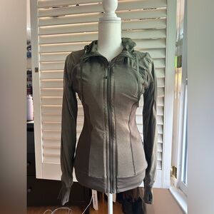 Women's Olive Green Zip-Up Jacket